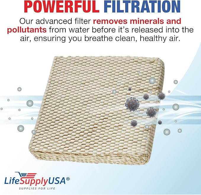 LifeSupplyUSA Humidifier Filter Replacement Evaporator Pad with Wick Compatible with Skuttle A04-1725-052 Model 2000 White-Rodgers, Goodman