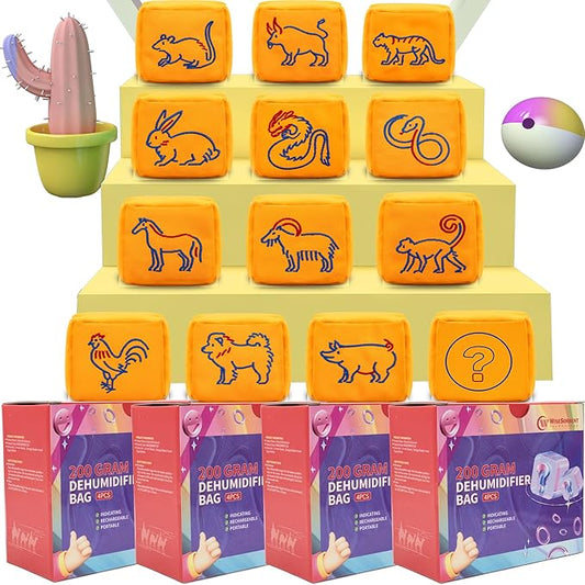 16Pcs 200g Desiccant Dehumidifier Bags, Rechargeable Indicating Silica Gel Beads, Gun Safe Dehumidifier, Desiccant Moisture Absorbers with Visible Window for Storage