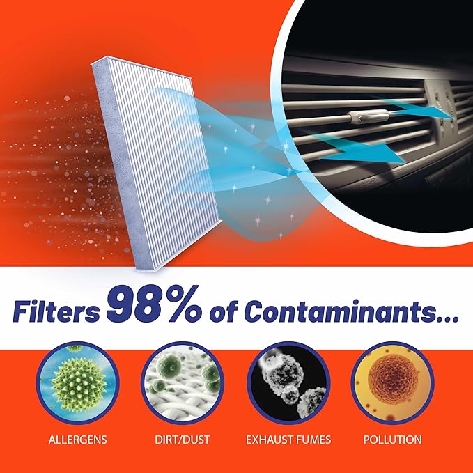 FRAM Fresh Breeze Cabin Air Filter Replacement for Car Passenger Compartment w/Arm and Hammer Baking Soda, Easy Install, CF11472 for Select BMW Vehicles , white