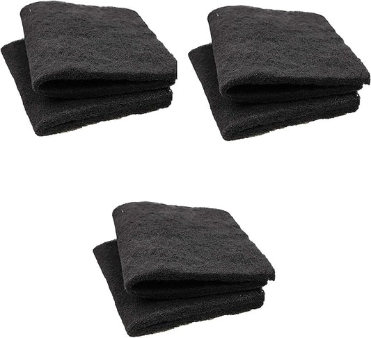 CFS – Pack of 6, Cut-to-Fit Activated Carbon Filter Media Pad for Clean & Clear Fish Tank and Ponds – Fresh & Filtered Water for Aquariums – Charcoal Filter Pads – Black – 18" x 10"
