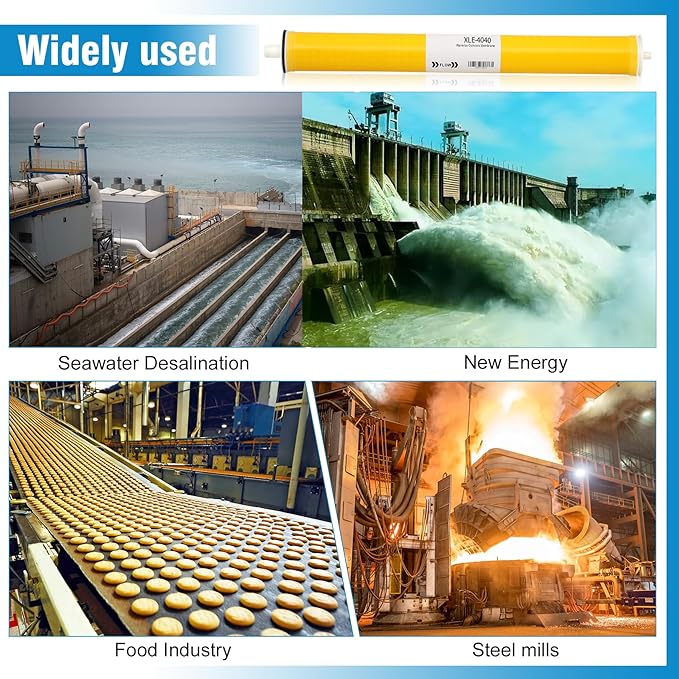 XLE-4040, XLE 4040 Reverse Osmosis Membrane for DOW Filmtec Membrane Replacement, 4 x 40 RO Membrane for Desalination, Commercial, Industrial, NSF Certified, Salt Rejection 99%, 2600GPD