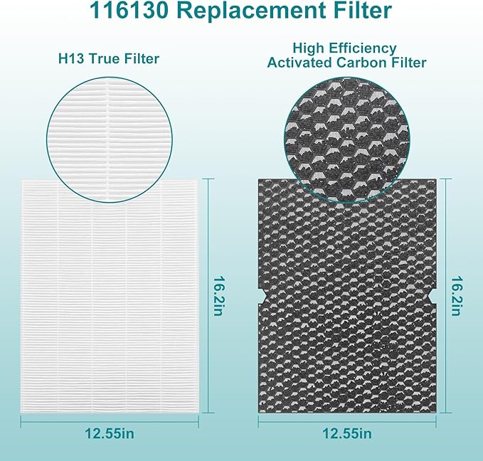 116130 Replacement Filter, 5500-2 Air Puri-fier Replacement Filter Compatible with winix 5500-2, AM80 Air Puri-fier, 1 Pack Filters and Activated Carbon Pre-Filters.