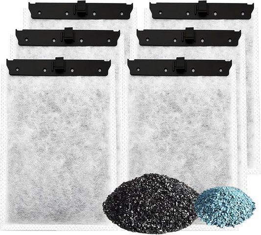 Aquarium 6 Pack Medium Filter Cartridges with Zeolite, Compatible with Whisper Filters 10i, IQ10, PF10 Power Filters