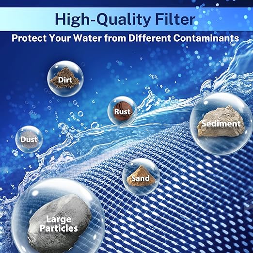 PDR-ARB100WSP Spin Down Sediment Water Filter, Auto Flushing Module with Touch-Screen, Reusable Whole House Sediment Filter for Well Water w/Scraper, 100-Micron Prefilter Filtration System