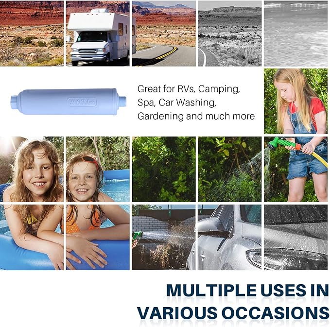 POOLPURE Garden Hose End Pre Filter for Pool, Hot Tub, Spa, Greatly Reduces Chlorine, Heavy Metals, Odor, Fits Any Standard 3/4" Garden Hose Thread, Up to