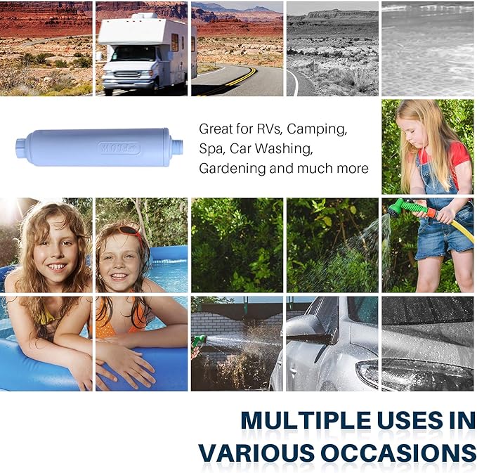 POOLPURE Garden Hose End Pre Filter for Pool, Hot Tub, Spa, Greatly Reduces Chlorine, Heavy Metals, Odor, Fits Any Standard 3/4" Garden Hose Thread, Up to 8,000 Gallons, 1PACK