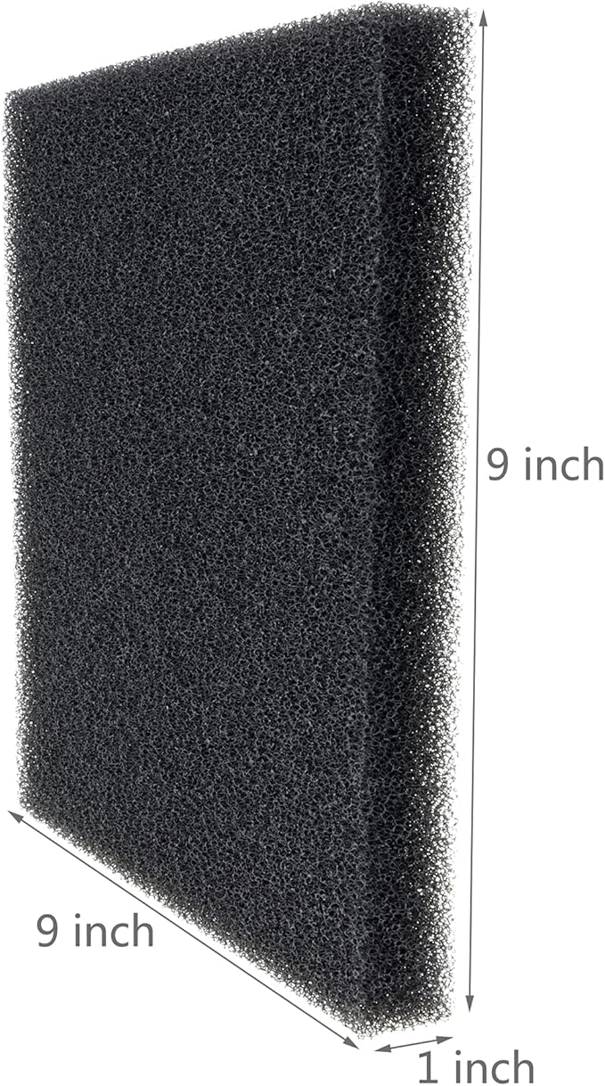 ALEGI 4 Pieces Aquarium Filter Foam Sponges Pad, Fish Tank Bio Sponge Coarse Sheet Filter Media Pad, Cut-to-Size Foam for Pet Filters (9x9x1 Inch 4 Pcs)