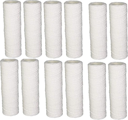 CFS – 12 Pack Whole House Basic Water Filters Cartridge Compatible with HF-150A, HF-160, HF-360A, and HF-365 Models – Remove Bad Taste & Odor – Whole House Replacement Water Filter Cartridge, White