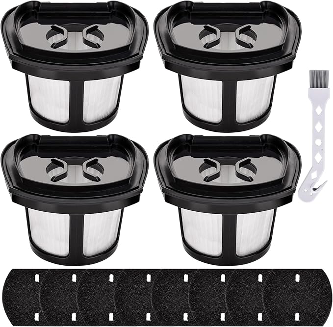 4 Pack 2390A Filter Replacement for Bissell Pet Hair Eraser Filter Hand Model 2390 2389 23903 2284W 2579 Handheld Vacuum, Compare to Parts # 1614212 1614203 1614204, 4 Mesh Filters 8 Foam Filters