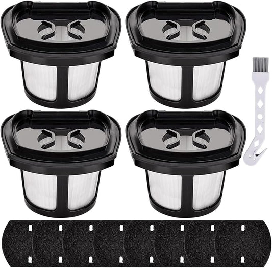 4 Pack 2390A Filter Replacement for Bissell Pet Hair Eraser Filter Hand Model 2390 2389 23903 2284W 2579 Handheld Vacuum, Compare to Parts # 1614212 1614203 1614204, 4 Mesh Filters 8 Foam Filters
