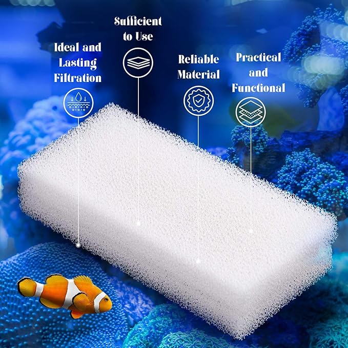 Nosiny 10pcs Filter Foam Pad Compatible with Fluval U2 Underwater Sponge Aquarium Underwater Filter Accessories Compatible for Aquarium, Fish Tank