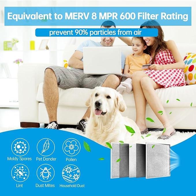 UBeesize 18x24x1 Reusable Electrostatic Air Filter HVAC AC Furnace Filter,MERV 8, Washable, Lasts a Lifetime,Permanent Air Filter,Breathe Fresher,Home And Office(Actual Size:17.44x23.46x0.82 Inch)