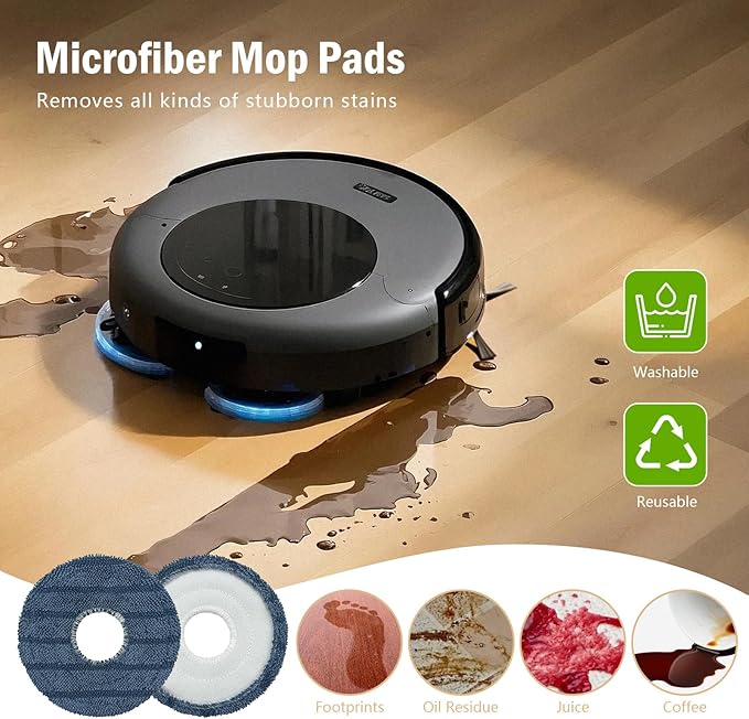 26 Pcs Accessories Kit for Eufy Omni C20 Vacuum Cleaner,Replacement Parts: 2 Main Brushes, 6 Side Brushes, 4 HEPA Filters, 4 Dust Bags, 8 Mop Pads, 2 Tools