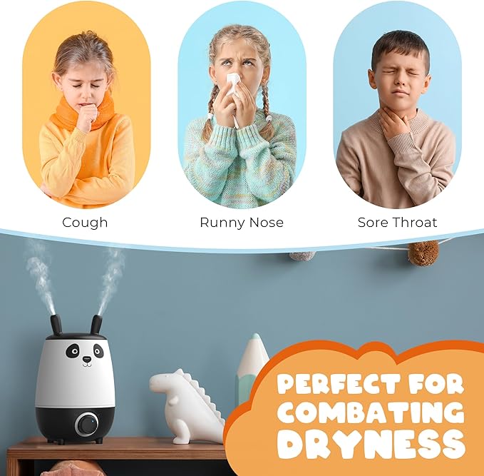 Everlasting Comfort Cool Mist Humidifiers for Bedroom 2.5L - Humidifier Large Room No-Filter, Quiet Air Humidifier for Plants, Allergies, Dry Skin, Congestion, 8 Hr Run Time, Easy Clean