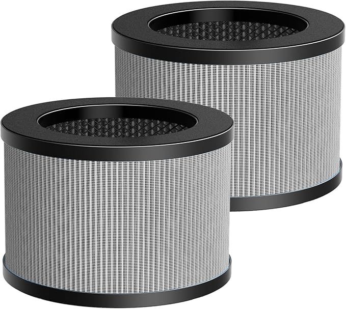 MK06 MK01 True HEPA Replacement Filter Compatible with MK01 MK06 and Kloudi DH-JH01,for Tolife TZ-K1,for FreAire HAP601/KN6391, MJ012H and MJ001H Air Purifier,Smoke Remover,2Pack