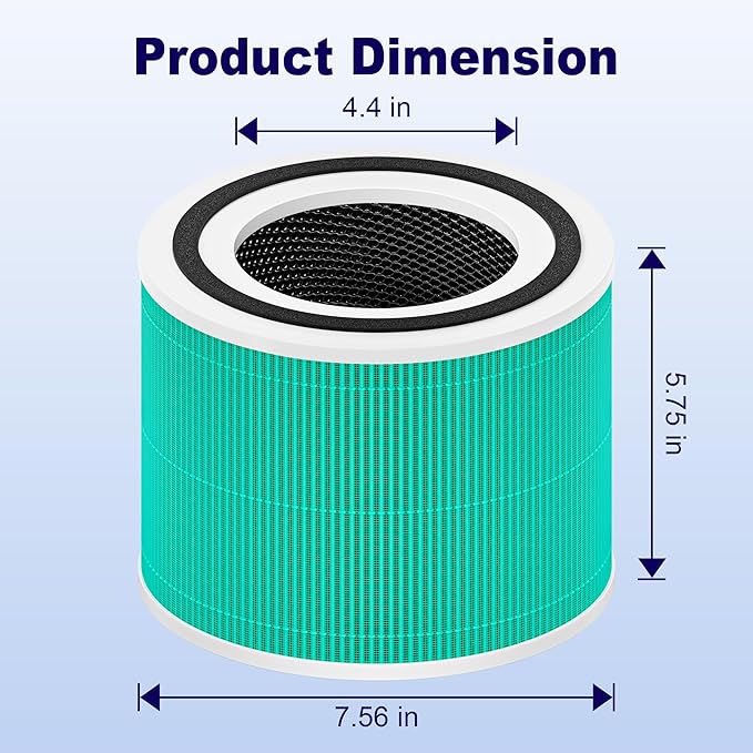 240 True HEPA 14 Toxin Absorber Replacement Filter Compatible with Puroair 240, 3-in-1 True HEPA Filter Replacement, Grade True HP-14 with Activated Carbon Filter, 4 Pack, Green