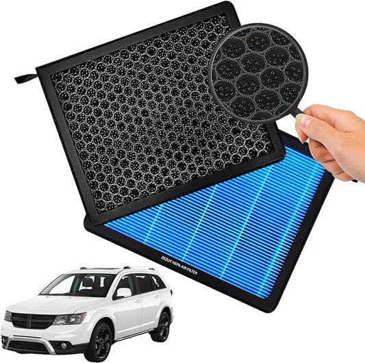 Cabin Air Filter CF10729 Replacement for 2011-2015 Ram 1500/2500/3500, Jeep 2007-2017 Patriot and Compass, 2009-2020 Journey, Avenger, Chrysler 200, Caliber, Activated Carbon Beads, Durable and Sturdy