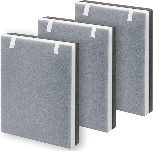 3 Pack Vital 100 Replacement Filter Compatible with LEVOIT Vital 100 Air Purifier, High-Efficiency Activated Carbon Filter Set, Part Number 100-RF