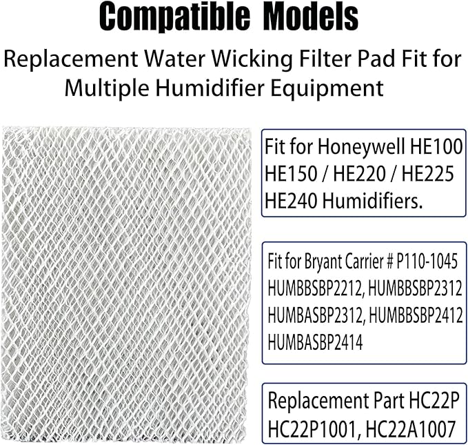 HC-22P HC22E1003/U Whole House Humidifier Filter Pad Replcement for Honeywell HE100, HE150 HE220 HE225 HE240 Humidifiers, Part # HC22P HC22P1001 HC22A1007 HE100A1000 (2 Pack)