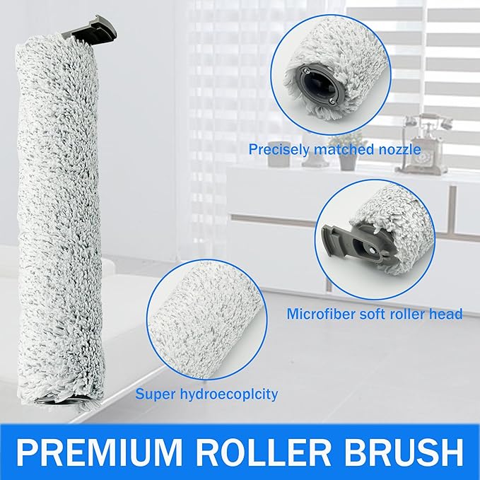 Crosswave Omniforce Replacement Parts, Roller Brush & Filters Kit for BISSELL Crosswave (Model 3882/3883/ OmniFind 3967F/ 3970F) Vacuum Cleaner - 2 Rolls, 2 Filters, 1 Tool Brush