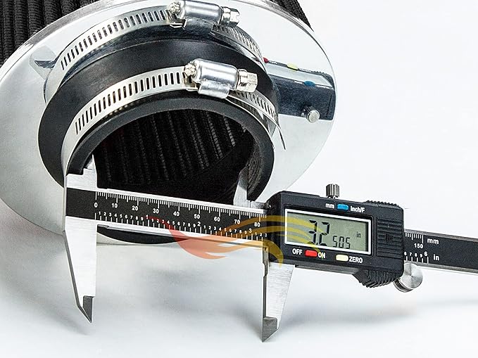 BLACK 3.25" 82.5 mm Inlet Cold Air Cone Replacement Performance Washable Clamp-On Dry Air Filter