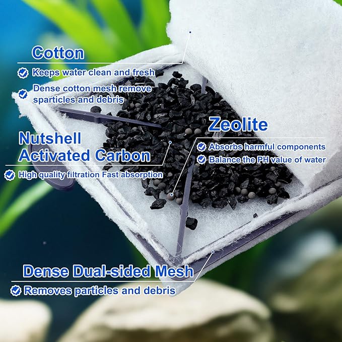 10Pack Large Replacement Filters Cartridges Compatible with Aqueon QuietFlow LED Power Filter Size 20/30/50/75 & E Internal Power Size 40 & Canister Filter Size 200/300/400 & Zilla Size 40