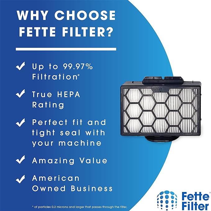 Fette Filter - XHPCZ350 Hepa Vacuum Filter Compatible with Shark Canister Vacuum Models CZ351, CZ2001 Compare to Part #XHPCZ350 - Pack of 1