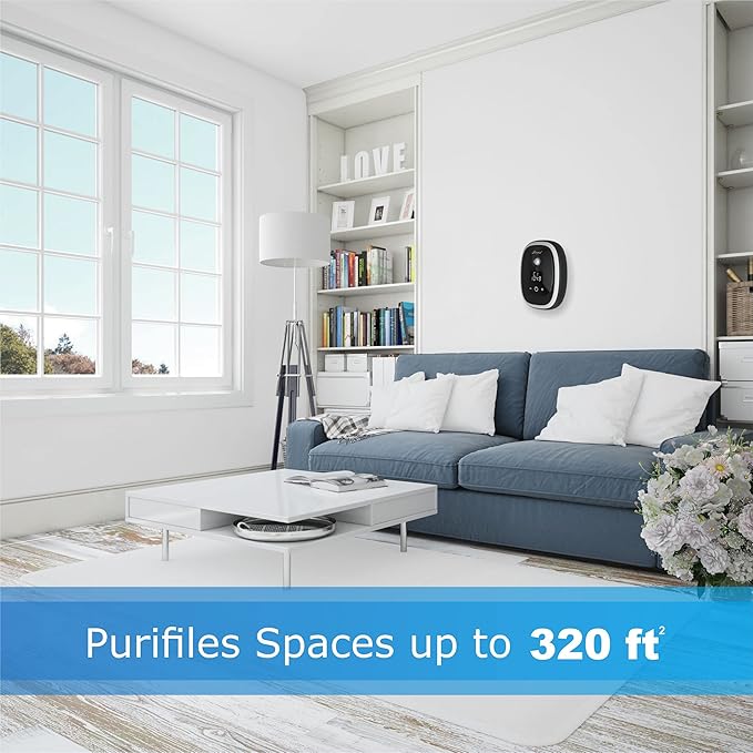 Sirena Air Ionizers for Home Negative Ion Filtration System, Quiet Air Freshener for Bedroom, Kitchen, Removes Odors, Smoke, Dust, Pets, Mini Ionic Air Purifier w/built in Clock and Night Light (6)