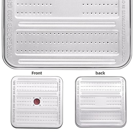 200 Gram 4 Pack Gun Safe Dehumidifier, Reusable Silica Gel Dehumidifier, Indicating Silica Gel Desiccant Canister (Orange to Green)