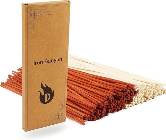 120PCS Reed Diffuser Sticks 7.5in/19CM Diffuser Reeds Replacements for Home, SPA (Orange and Natural)