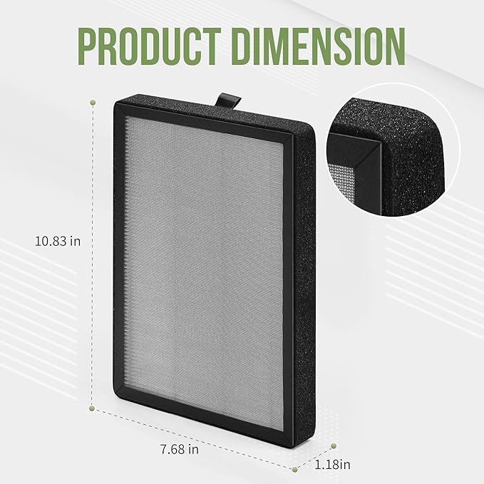 KF250 Replacement Filter Compatible with Kenmore Air Puri-fier Model PM2010, for KF250 1200e Series Air Puri-fier Replacement True HEPA Filter, Compare to Part# KF250, 4-Pack