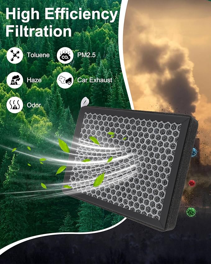 CF11966 HEPA Cabin Air Filter with Activated for Chevy Silverado 1500 2500 3500 HD Tahoe Colorado Cruze Equinox Malibu Impala Blazer GMC Sierra Buick Regal Cadillac ATS CTS. Replace 13356916