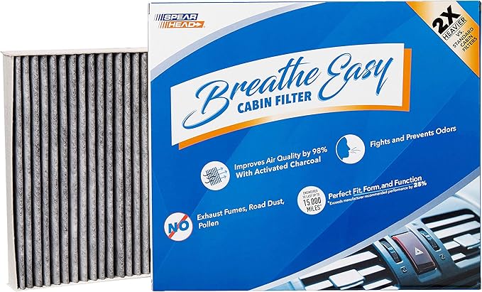Spearhead Odor Defense Breathe Easy AC & Heater Cabin Filter | Fits 2014-19 Soul, 2015-19 Soul EV Like OEM | Up to 25% Longer Lasting w/Activated Carbon (BE-002)