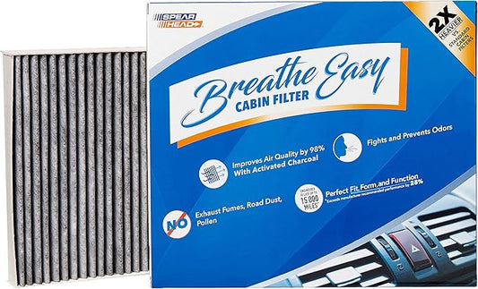Spearhead Odor Defense Breathe Easy AC & Heater Cabin Filter | Fits 2014-19 Soul, 2015-19 Soul EV Like OEM | Up to 25% Longer Lasting w/Activated Carbon (BE-002)