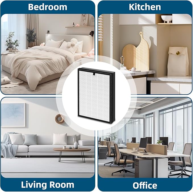 2 Pack 400 Replacement Filter Compatible with Puro 400 Air Filter, 3-in-1 Grade True HP-14 Air Filter with Activated Carbon Filter, Filters up to 99.97% of common household pollutants