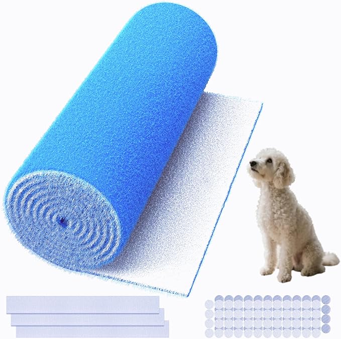 Air Vent Filters, 20"X120" Cut to Size Air Filter Material, MERV 8 Electrostatic Air Filter Roll, Blue & White Vent Filters for Home Floor, Rv Ac Vent, Ceiling, Refrigeration, HVAC Furnace Vent, Etc
