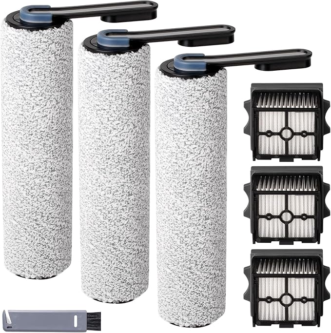 keluke Only S5Combo - Replacement Roller Brush and Filters Compatible with Tineco Floor One S5Combo Wet Dry Cordless Vacuum Cleaner(Not for Others S5 Series Models) 3 Brushes Roller,3 Filters