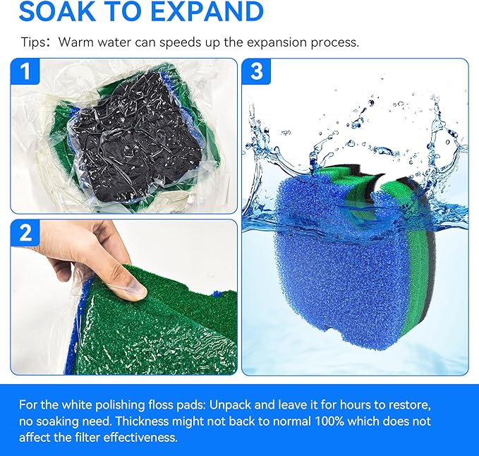 Canister Filter Pads Replacement for SUNSUN HW-304B/404B/704B/3000 CF500 Canister Filter Replacement for Aquarium Filter Pads Filter Media for SUNSUN，Aqua-TOP and Polar Aurora Canister Filter