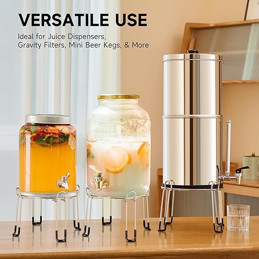 CO-Z Water Filter Stand, 9 in Diameter 6 in Tall Stainless Steel Stand Compatible with Berkey Big, Royal, Travel & More, Countertop Stand with Nonslip Rubber Feet for Most Medium Gravity Fed Filters