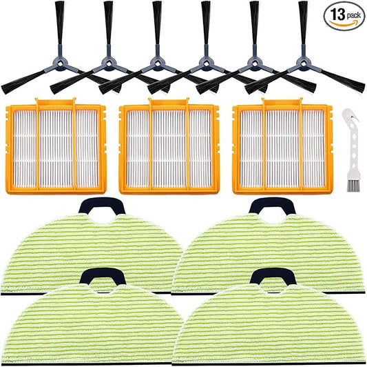 RV2610WA Replacement Parts Compatible with Shark RRV2610WA AV2610WA RV2620WD AV2620WD RV2610WD RV2610WD RV2610WFUS RV2410WD AI Ultra 2- in-1 Robot Vacuum, 4 Mop Pads, 3 Filters, 6 Side Brush