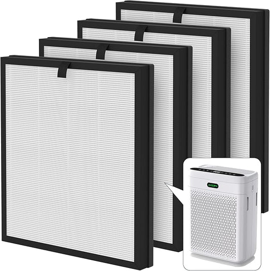 F1 Replacement Filters Compatible with AMEIFU F1 Double-Sided Air Cleaner Purifier, Premium Filter and Activated Carbon Filter, Part #‎F1F, 4 Pcs (Totally 2 Sets)