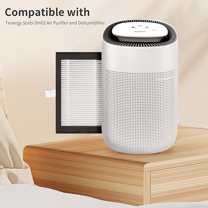 4 Packs DH02 Replacement Air Filter Compatible with Tenergy Sorbi DH02 1000ml 2 in 1 Dehumidifier &Purifier, Afloia AQ8 Q8, Honati, Hysure Q7 Purifier