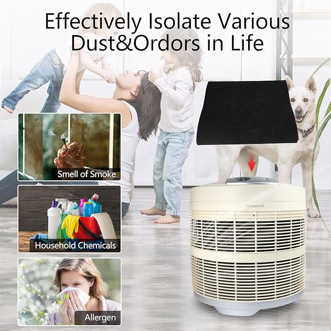 Universal Air Cleaner Carbon Replacement Pre-Filters Compatible with Honeywell 50250-S Round Air Purifier (1 Piece)