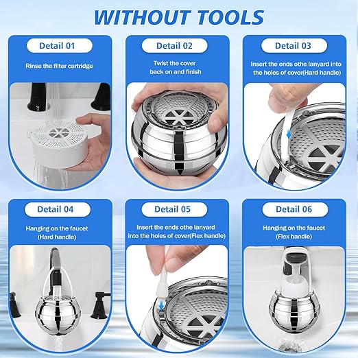 Bath Filter for Tub, Bathtub Water Filter 10 Stages Filtration Soften Hard Water 2,500 Gallons Bathtub Removes Chlorine, Shower Filter for Healthier Skin Hair