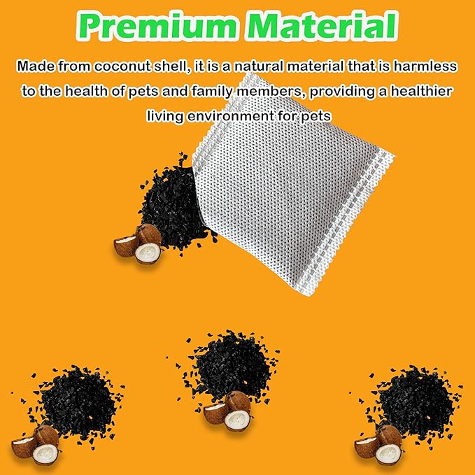 12 Pack Activated Charcoal Filters Refills for PuraMax Automatic Litter Box, Pet Odor Eliminator for PuraMax Self-Cleaning Cat Litter Box