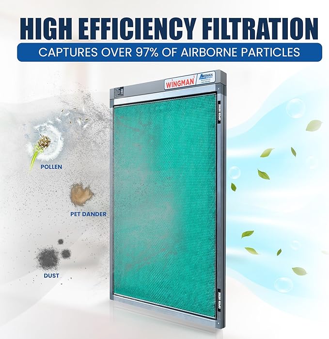 Electronic Air Filter with 1-Yr Supply of Air Purifier Pads - HVAC, Heater, Air Return, Furnace Filters for House - Air Conditioner Replacement Filters - Easy Homeowner Installed - 17x25x1