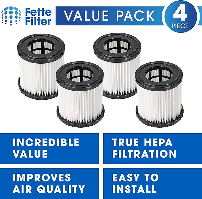 Fette Filter - A32VC05 A32RF08 Replacement Filter Compatible with RYOBI P3240 PCL733 PCL734 18V ONE+ 3 Gal. Wet/Dry Vacuums. Compatible with Hoover ONEPWR BH57105 - Pack of 4