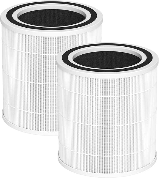 2 Pack AC400 Air Purifiers Replacement Filter for Purivortex AC400 Air Purifier, 3-in-1 HEPA Technology High Efficiency, White