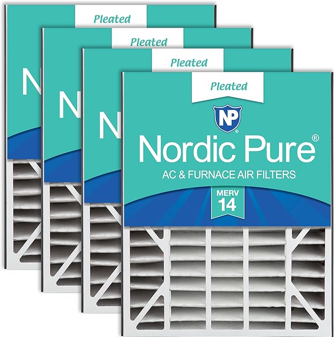 Nordic Pure 20x25x5 (19_3/4 x 24_1/4 x 4_7/8) Air Bear Replacement 266649-102 MERV 14 Air Filters 4 Pack