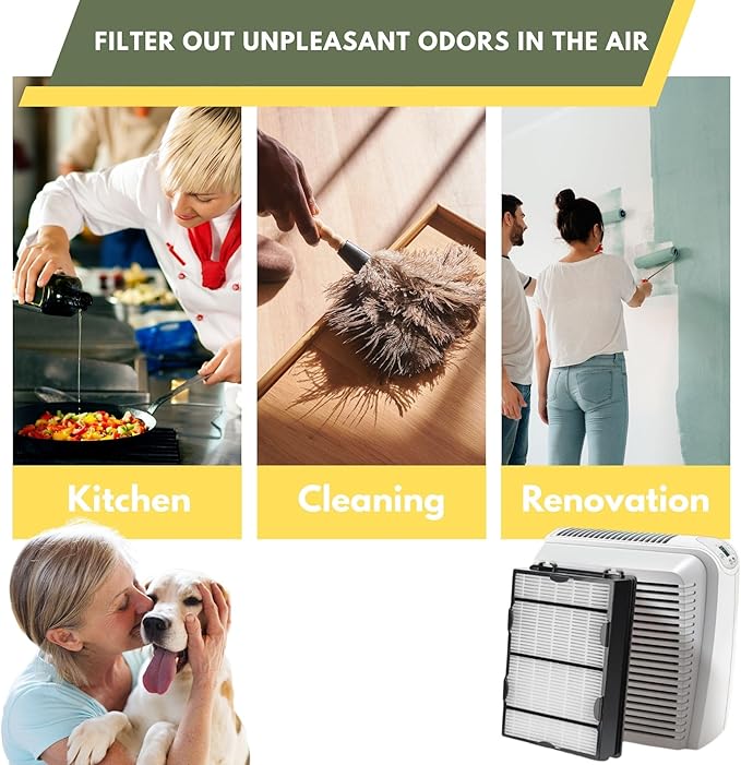 Nispira True HEPA Air Allergy Filter Replacement Compatible with Holmes HAPF600 HAPF600D HAPF600D-U2 Filter B, 4 Packs